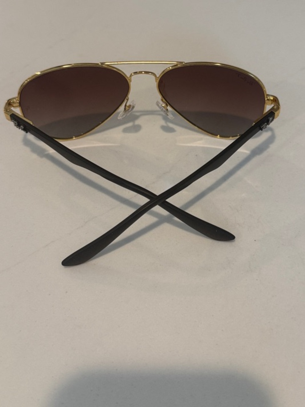 NWOT Ray-Ban Gold Frame Sunglasses with Brown Gradient Lenses with case - Picture 4 of 4